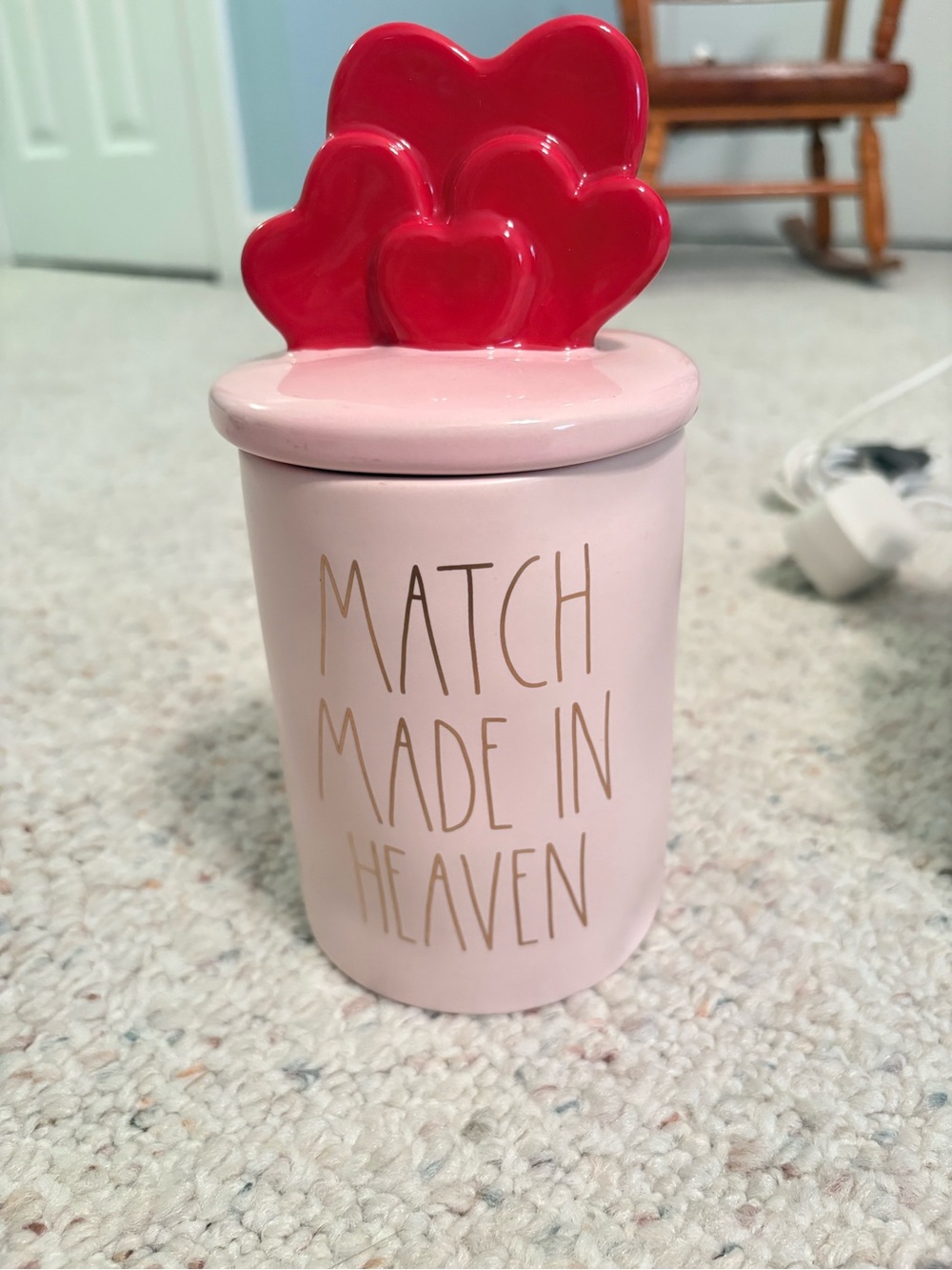 Match Made in Heaven Pink & Red Ceramic Jar Rae Dunn candle